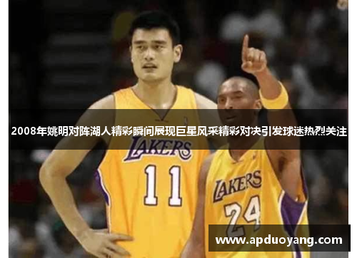 2008年姚明对阵湖人精彩瞬间展现巨星风采精彩对决引发球迷热烈关注